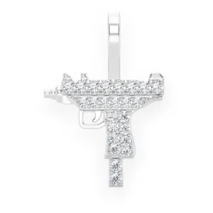 0.15CTW Uzi Pave Diamond Hip Hop Pendant