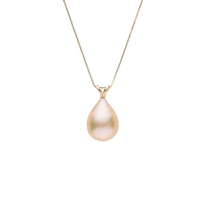 10.0-11.0 mm AAA Pink to Peach Freshwater Drop Pearl Unity Pendant