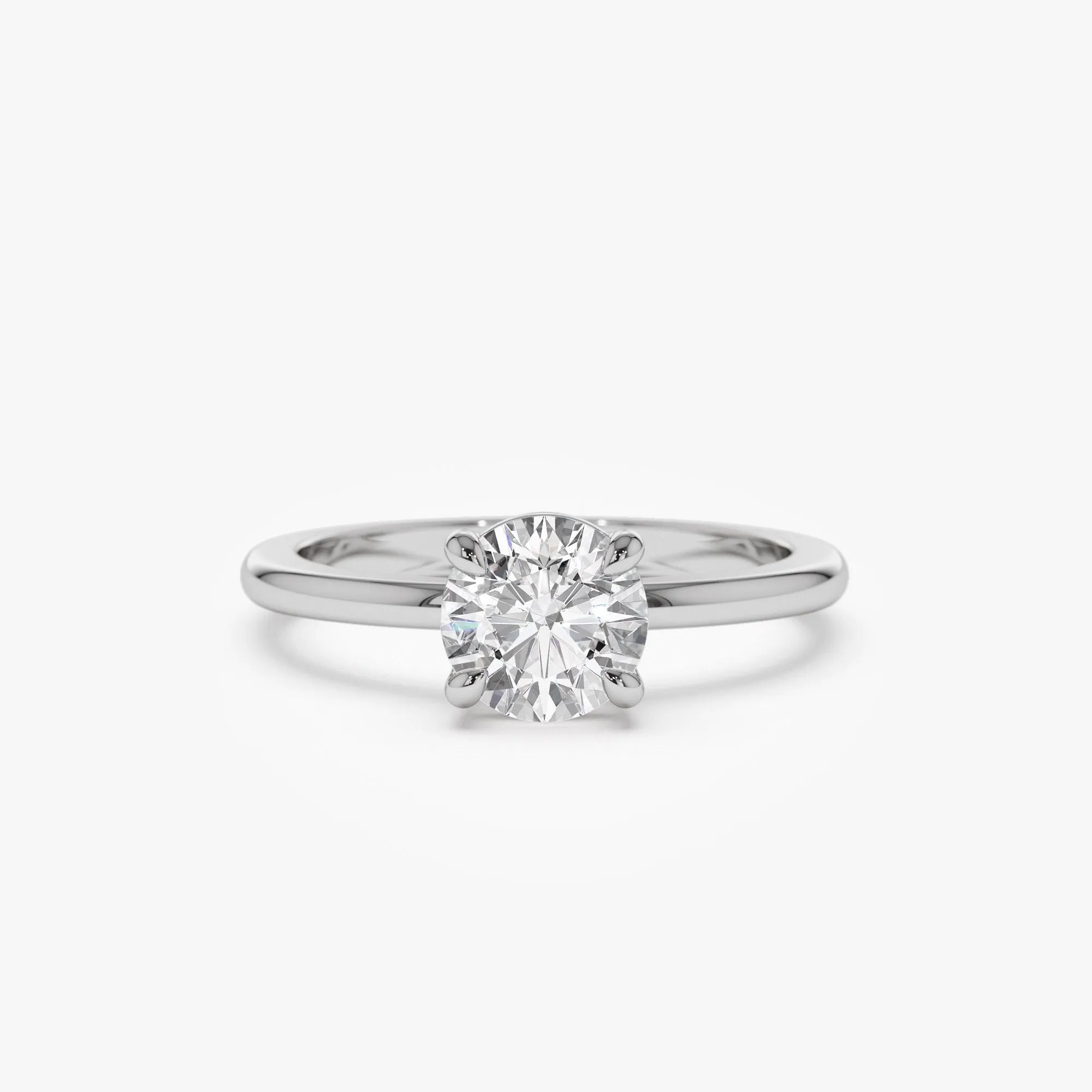 1.00 ctw 14k 4 Prong Basket Setting Round Lab Grown Diamond Engagement Ring - Kate