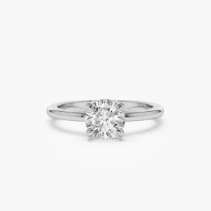 1.00 ctw 14k 4 Prong Basket Setting Round Lab Grown Diamond Engagement Ring - Kate