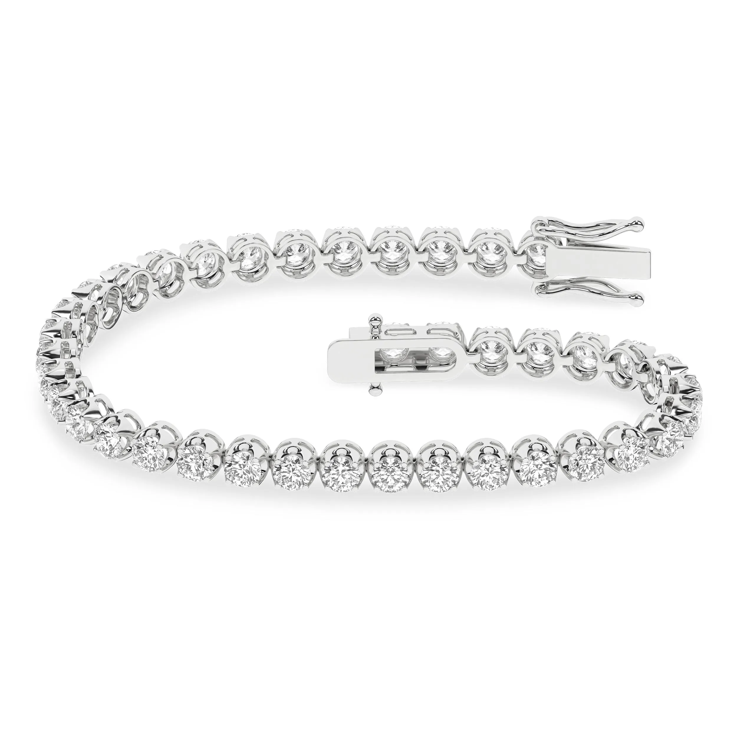 14K White Gold 5ctw Lab Grown Diamond Tennis Bracelet