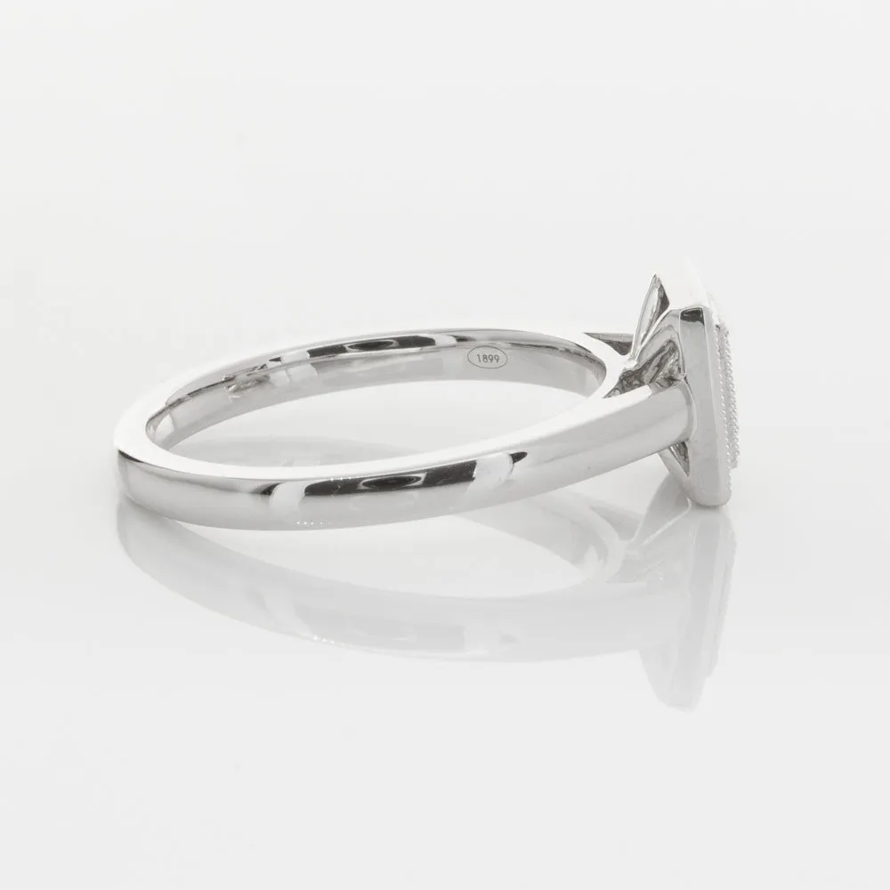 18ct White Gold .52ct Princess Cut Diamond Windsor Ring