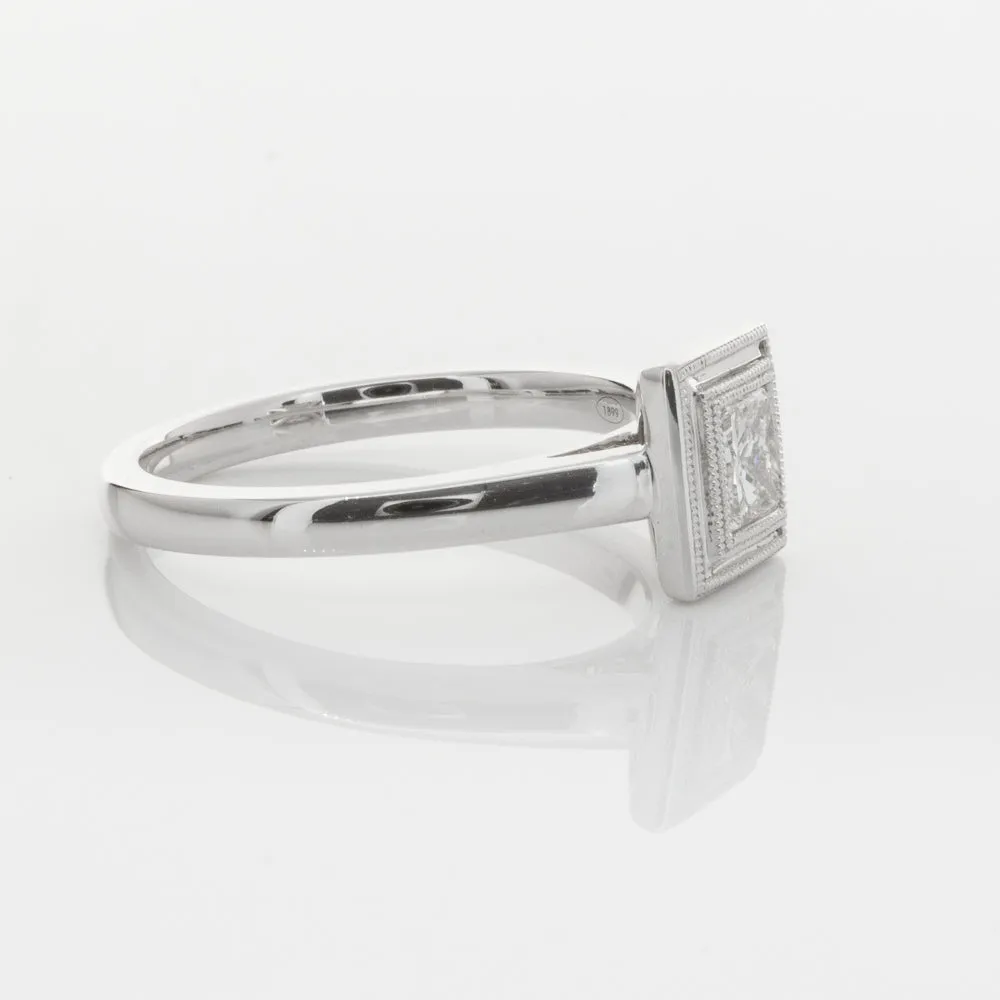 18ct White Gold .52ct Princess Cut Diamond Windsor Ring