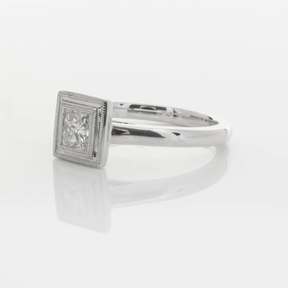 18ct White Gold .52ct Princess Cut Diamond Windsor Ring