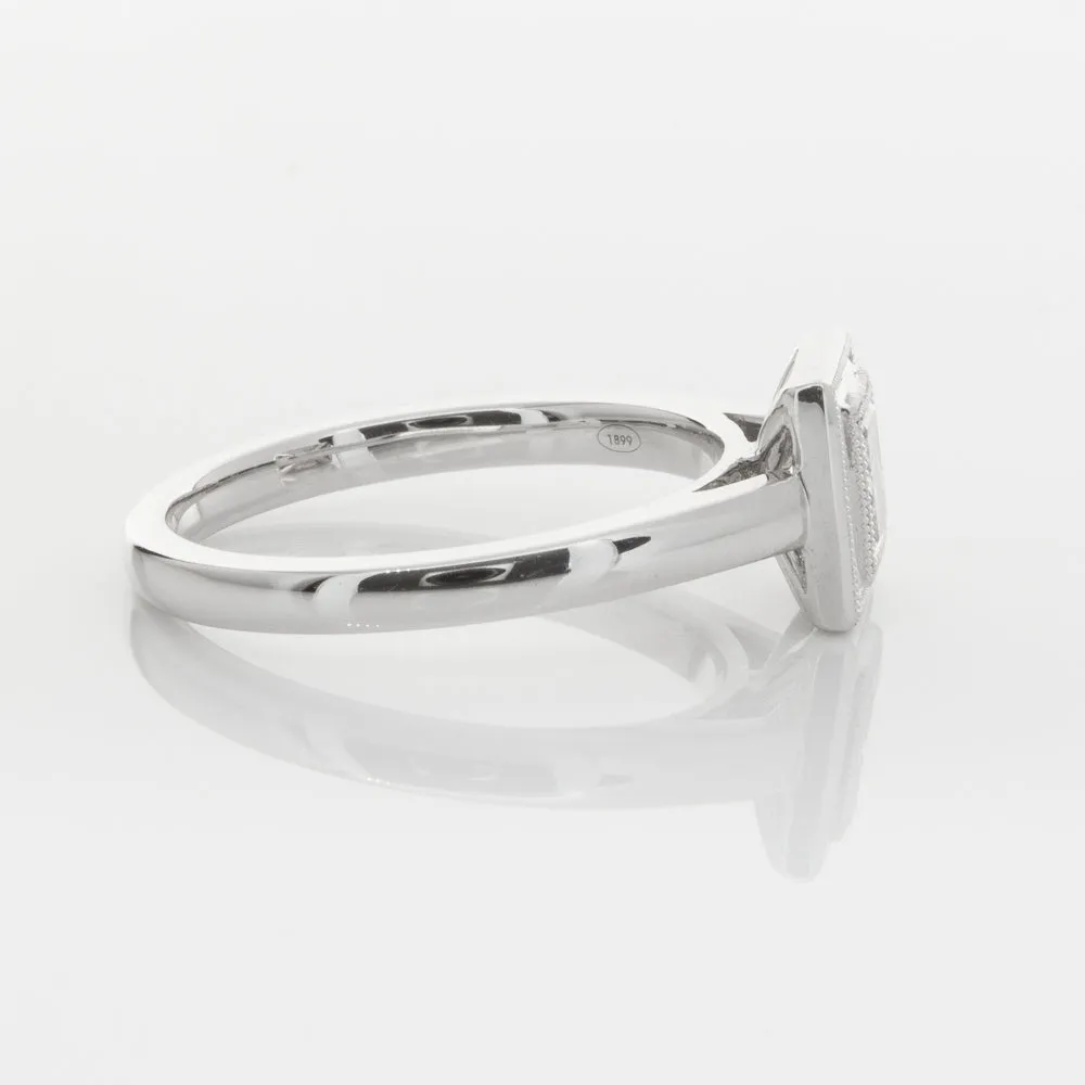 18ct White Gold .52ct Princess Cut Diamond Windsor Ring