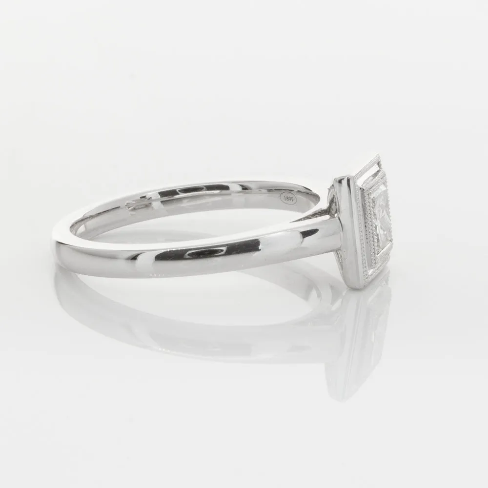 18ct White Gold .52ct Princess Cut Diamond Windsor Ring