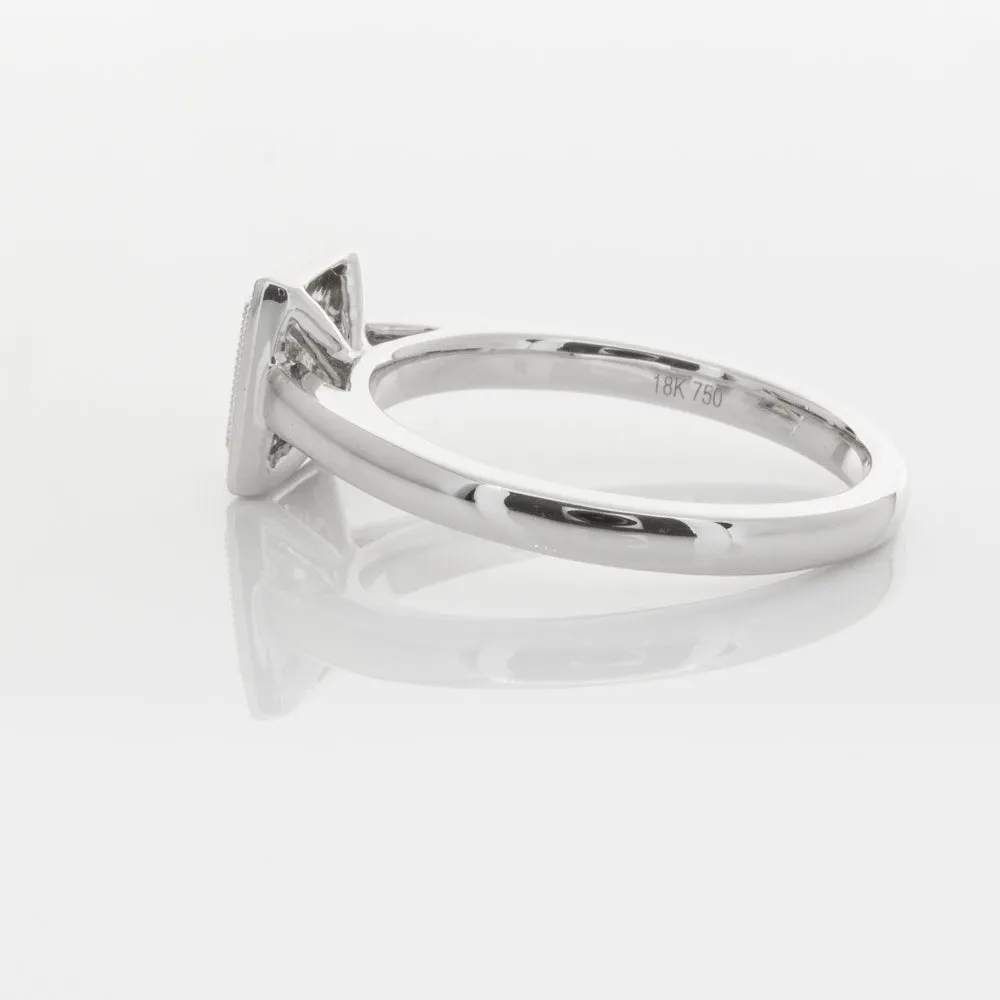 18ct White Gold .52ct Princess Cut Diamond Windsor Ring