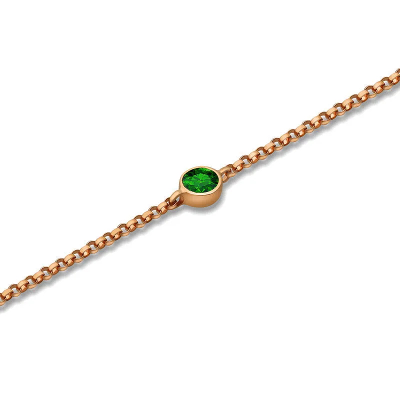 18k Gold May Birthstone Emerald Bracelet