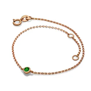 18k Gold May Birthstone Emerald Bracelet