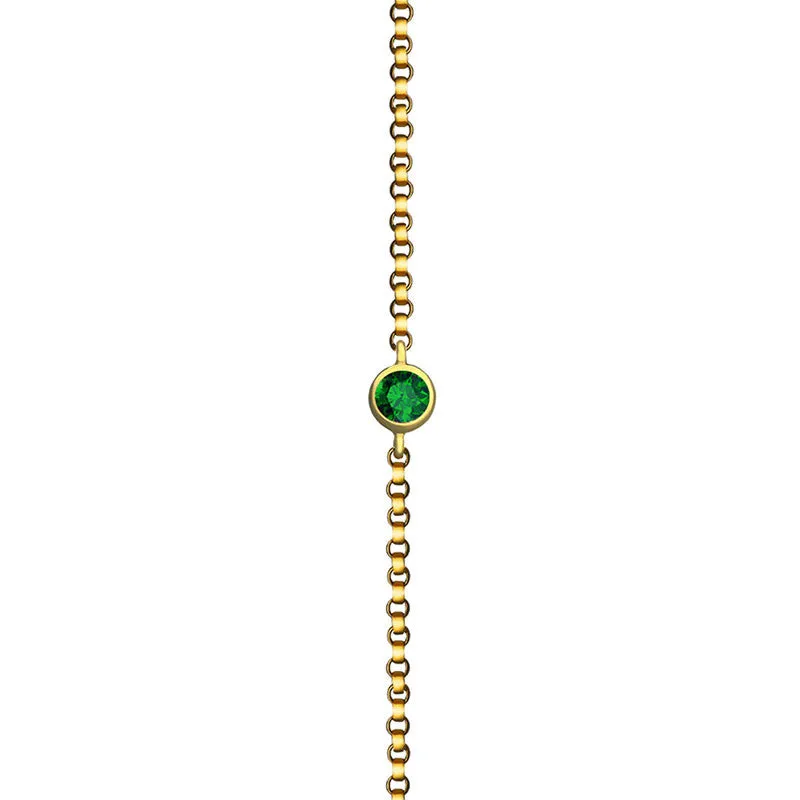 18k Gold May Birthstone Emerald Bracelet