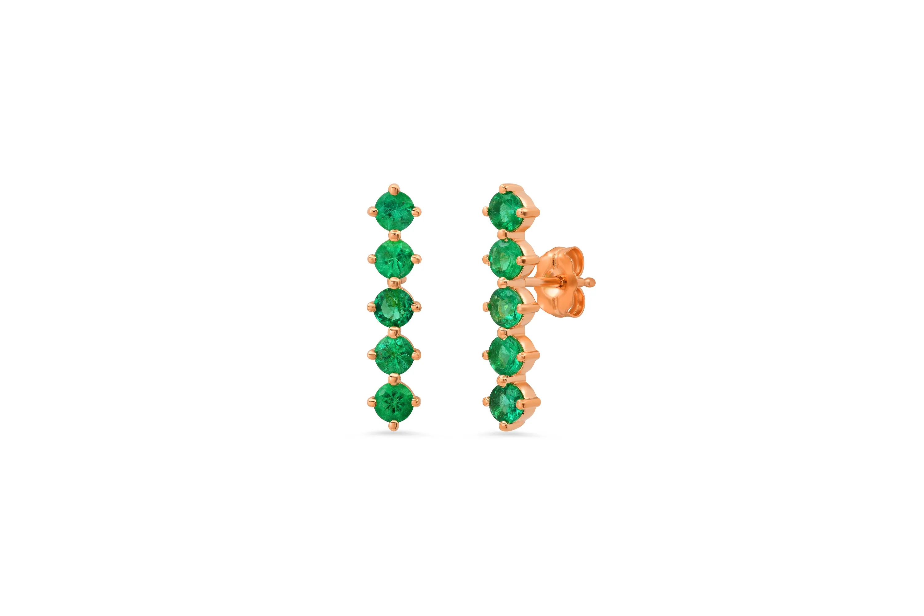 5 Emerald Stud Earrings