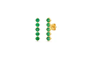 5 Emerald Stud Earrings