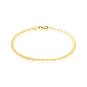 9ct Yellow Gold 19cm Herringbone Bracelet