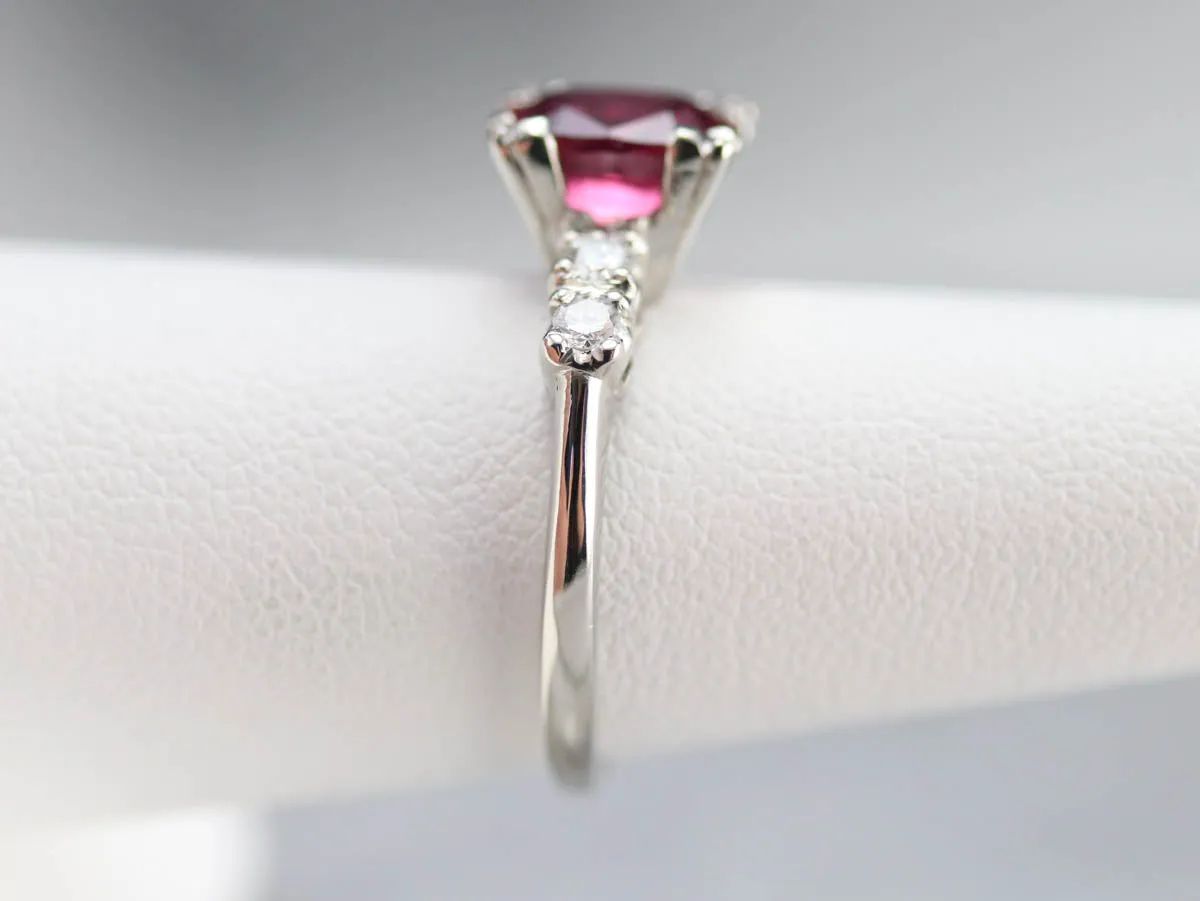 Amazing Platinum Ruby and Diamond Engagement Ring