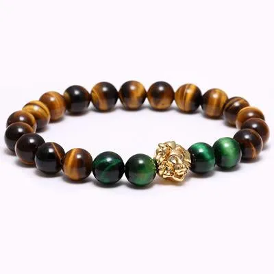 American Lion Natural Stone Tiger Eye Bracelet