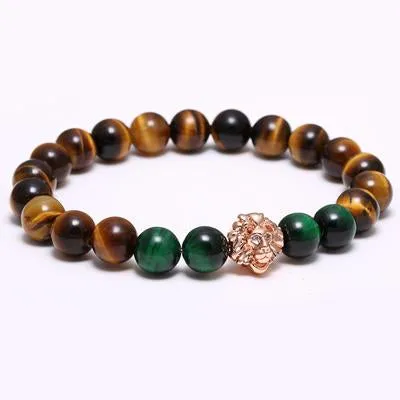 American Lion Natural Stone Tiger Eye Bracelet