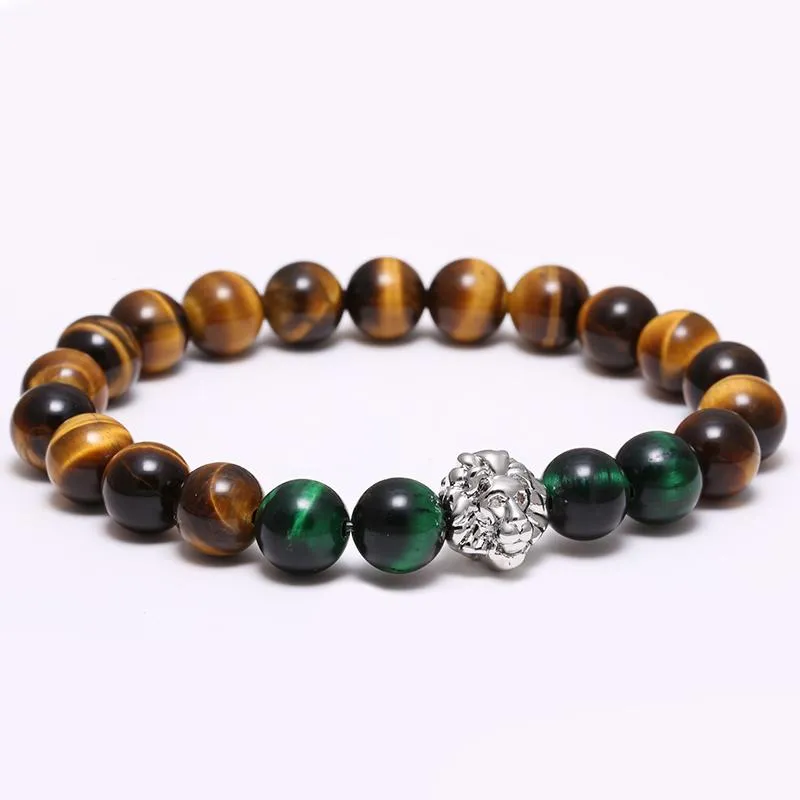 American Lion Natural Stone Tiger Eye Bracelet