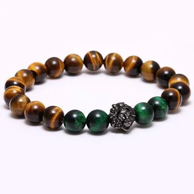 American Lion Natural Stone Tiger Eye Bracelet