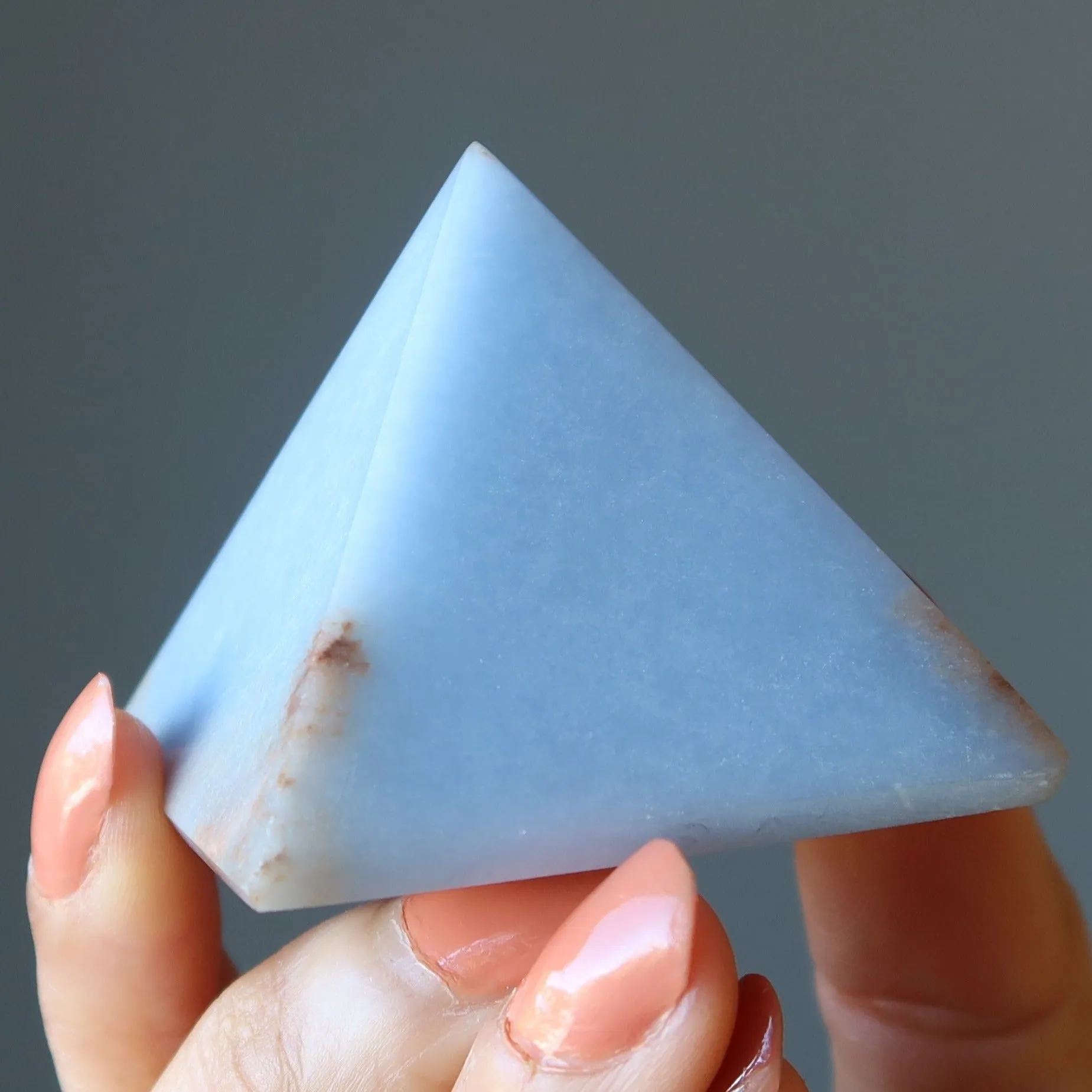 Angelite Pyramid Ascend Angelic Blue Crystal