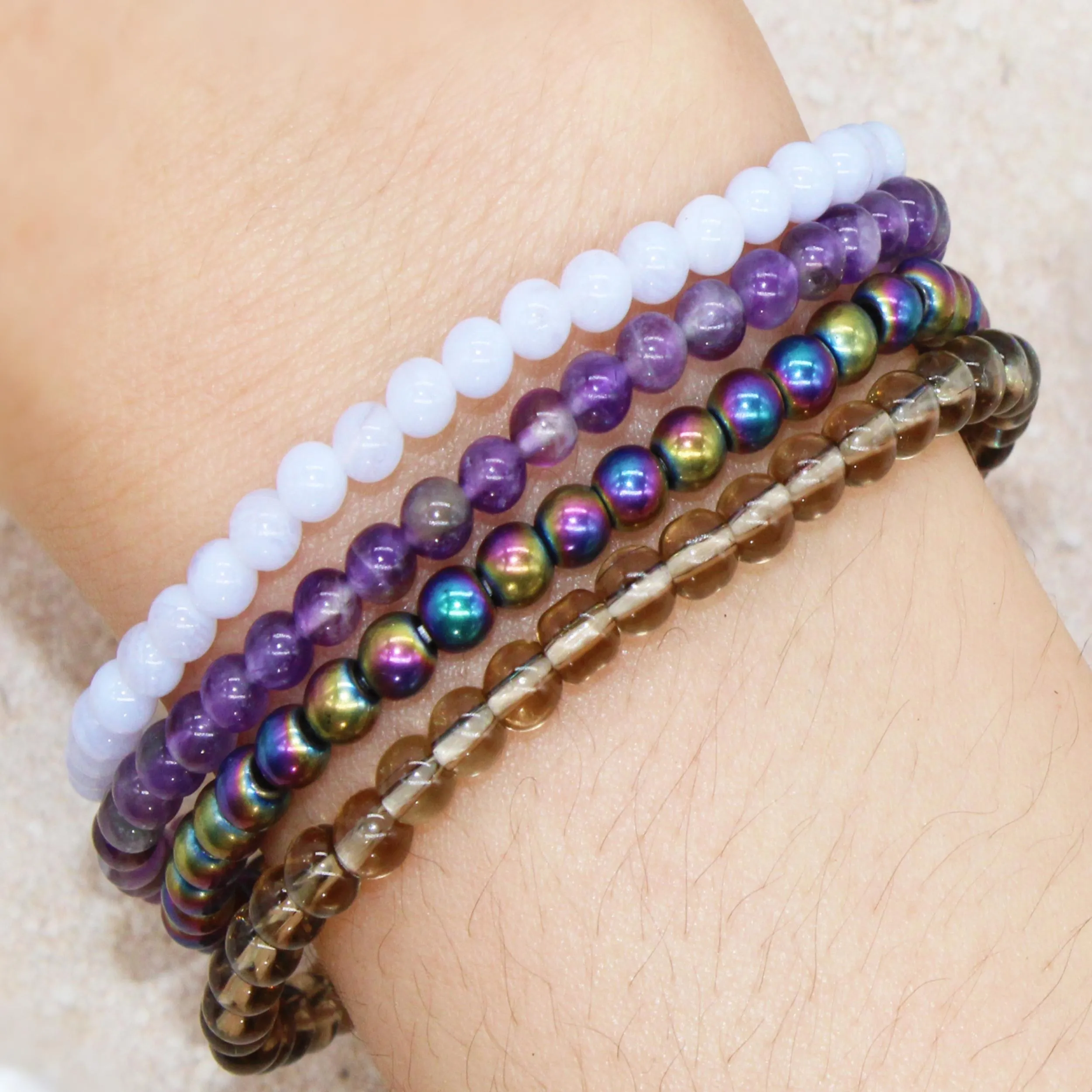 Anti-Anxiety Stress Reliever Stackable Crystal Bracelet Set