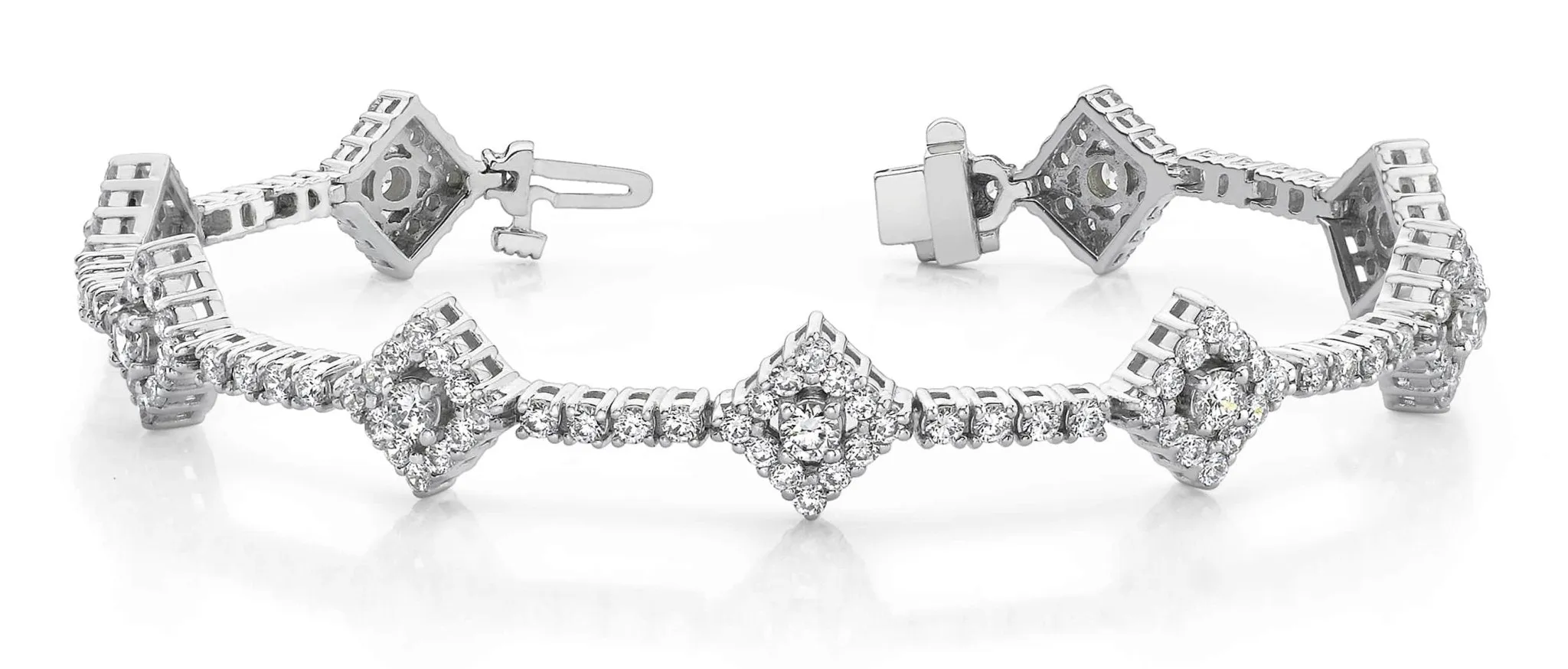 Art Deco Diamond Link Bracelet Lab-Grown Diamond with 4.51 ct.(finished) 1.7mm, 2mm, 3mm