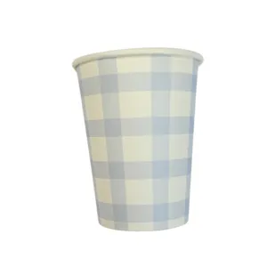 Baby Blue Gingham Party Cups x 12