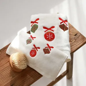 Bauble Embroidery Hand Towel