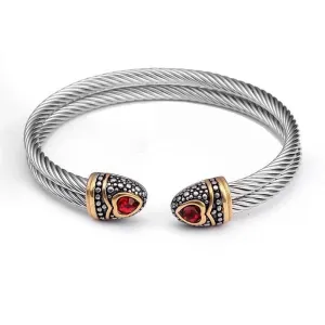 Bea Red - Cable Wire Cuff Bracelet