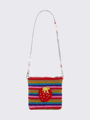 Berry Rainbow Striped Crochet Bag