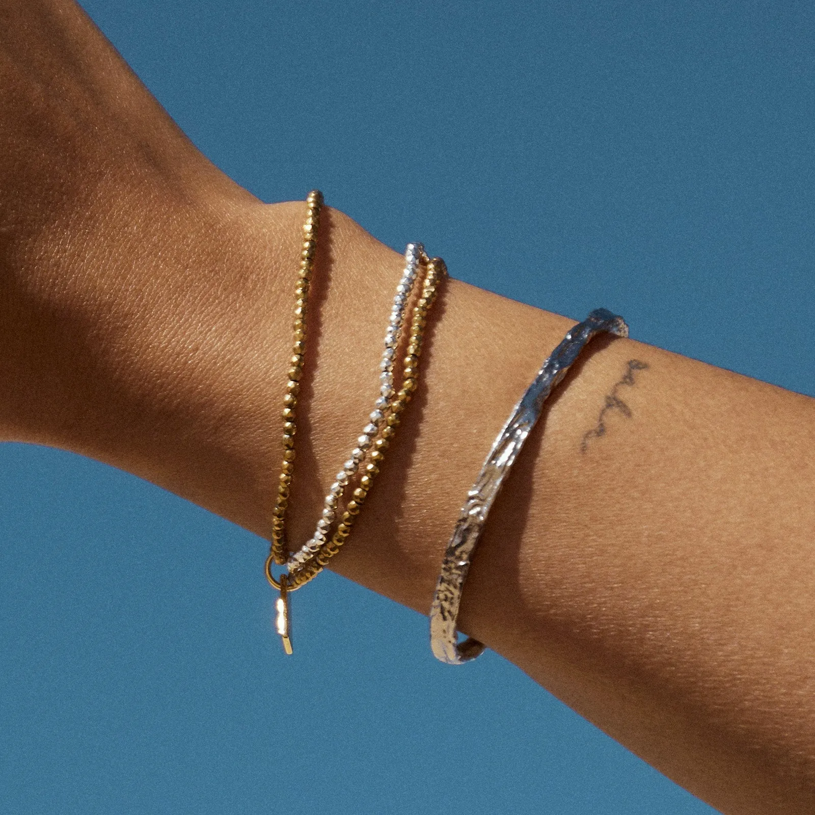 Birdie Two Toned Bracelet Stack