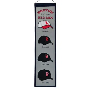 Boston Red Sox Winning Streak Past Hat Logos Wool Fan Fave Banner (8"x32")