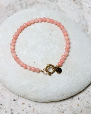 Bracelet Pastel Pink Beads Gold