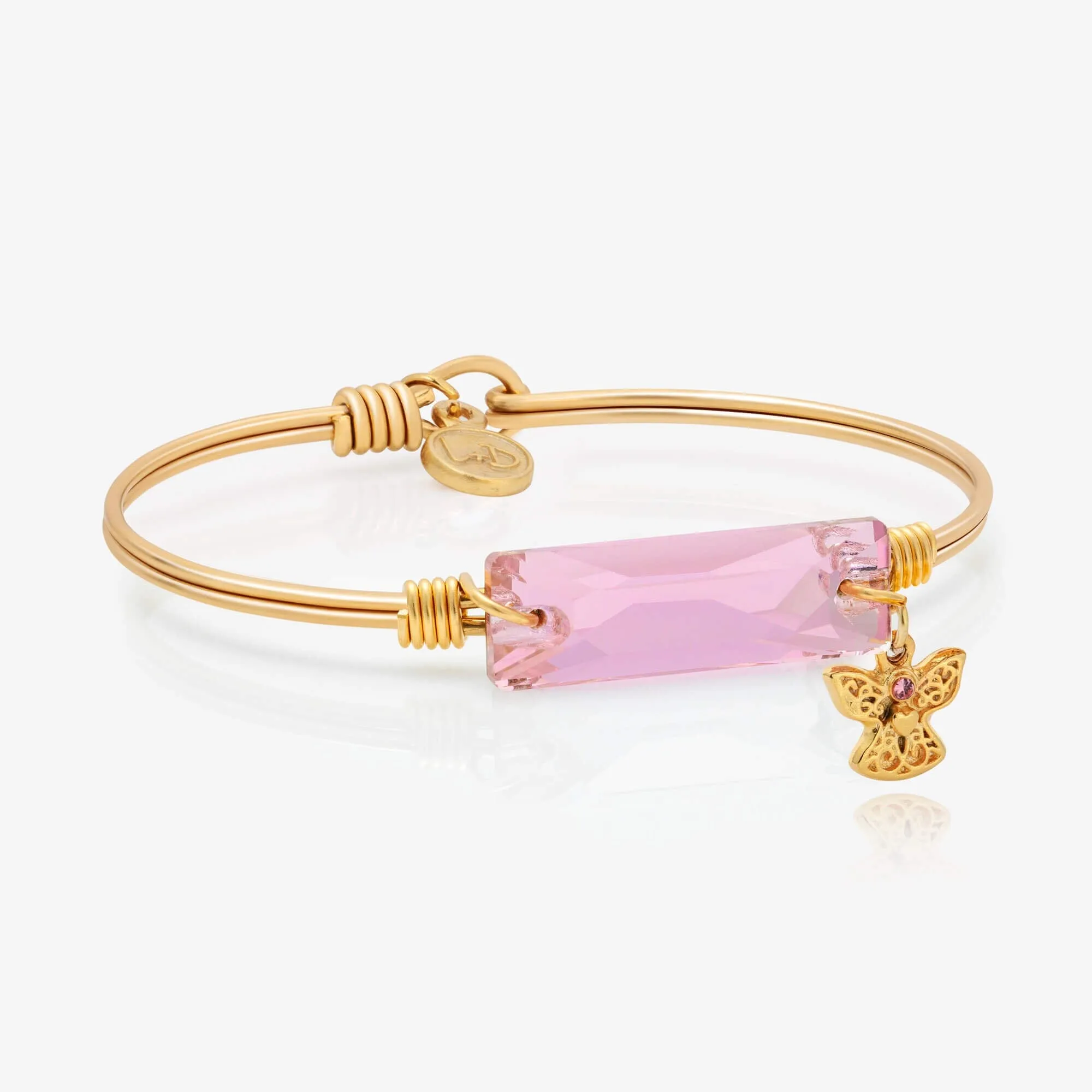 Breast Cancer Hudson Angel Bangle Bracelet