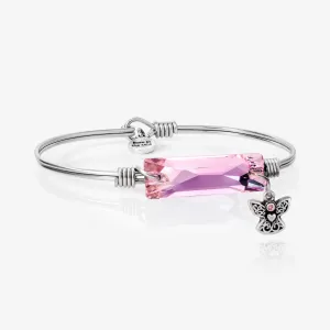 Breast Cancer Hudson Angel Bangle Bracelet