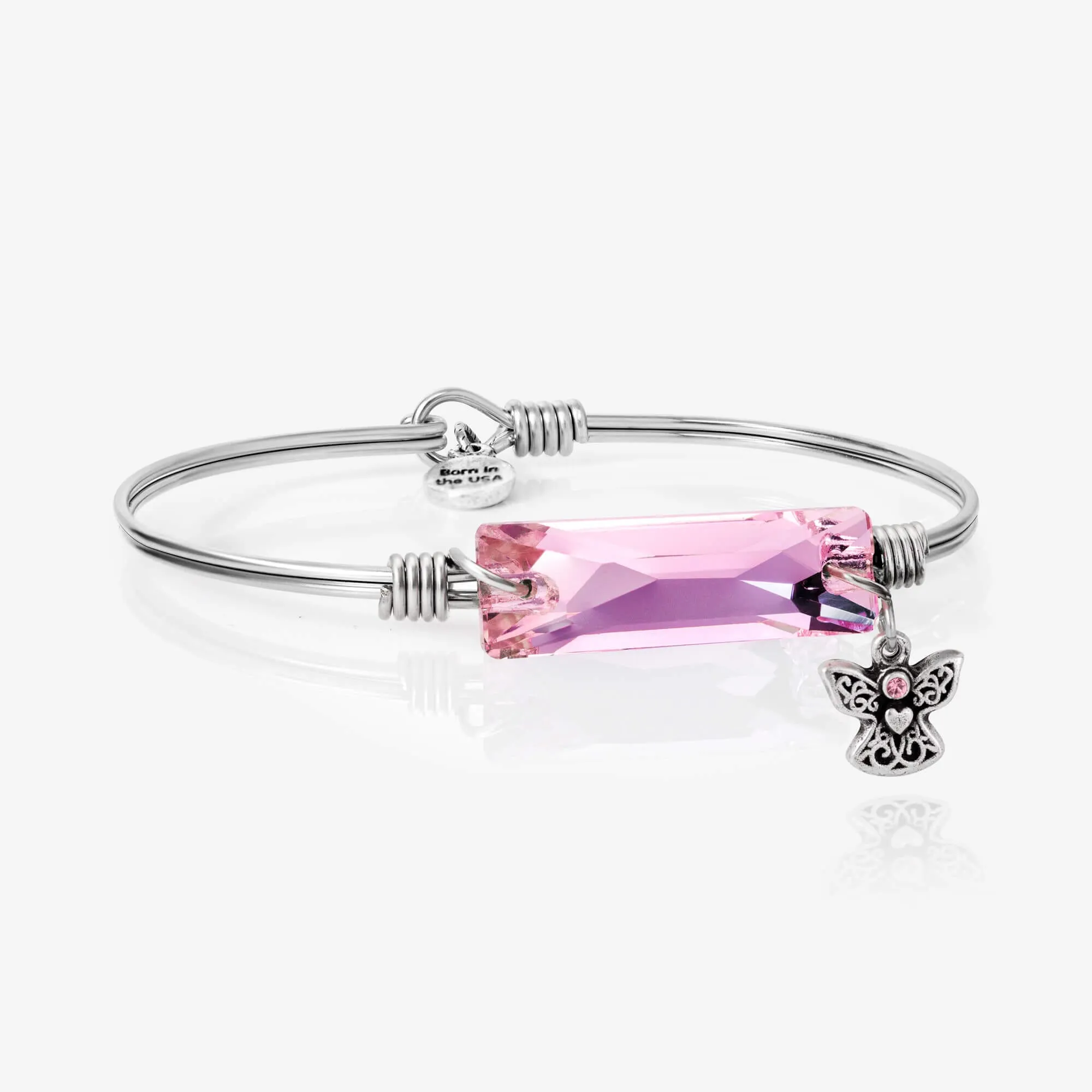 Breast Cancer Hudson Angel Bangle Bracelet