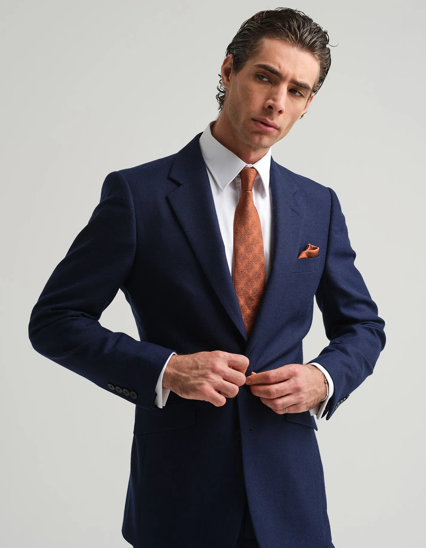 Bright Blue Twill 2 Piece Suit