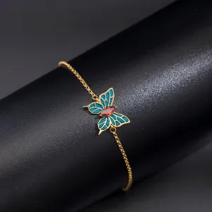 Buddha Stones 925 Sterling Silver Butterfly Zircon Love Chain Bracelet