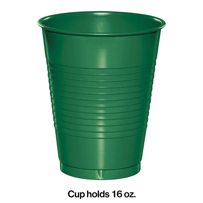 Bulk Emerald Green 16 oz Plastic Cups (240 per Case)