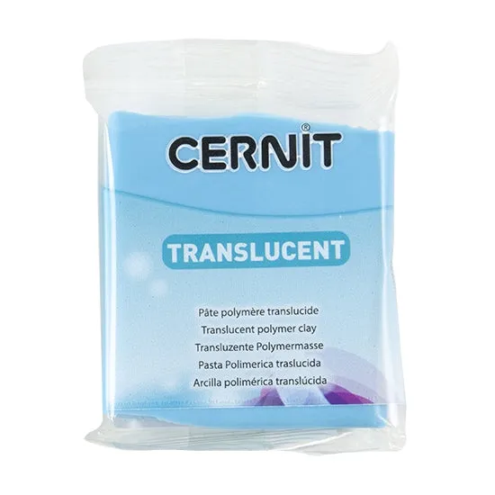 Cernit Translucent Polymer Clay - Turquoise Blue 2oz (56g) block