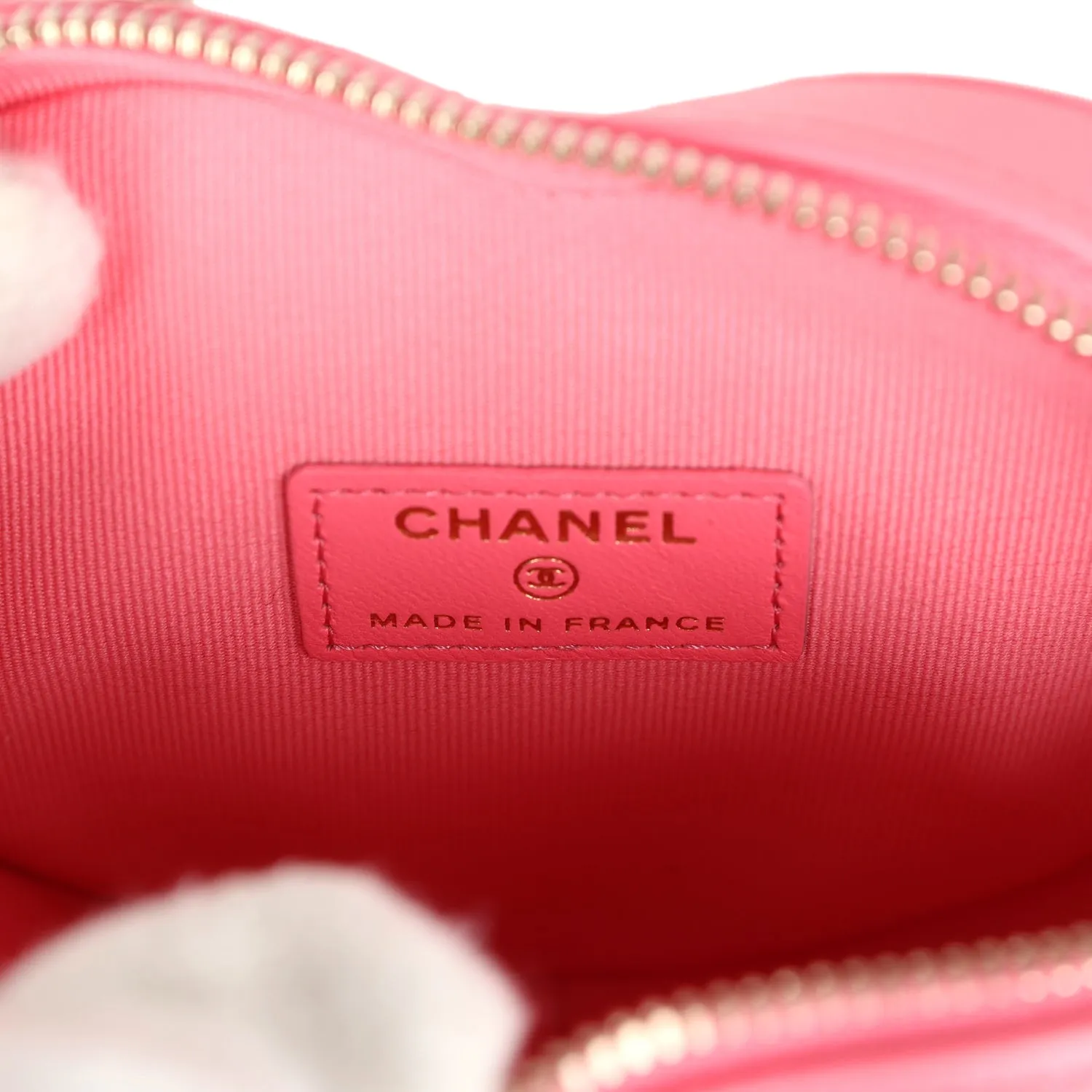 Chanel CC In Love Small Heart Bag Hot Pink Lambskin Light Gold Hardware