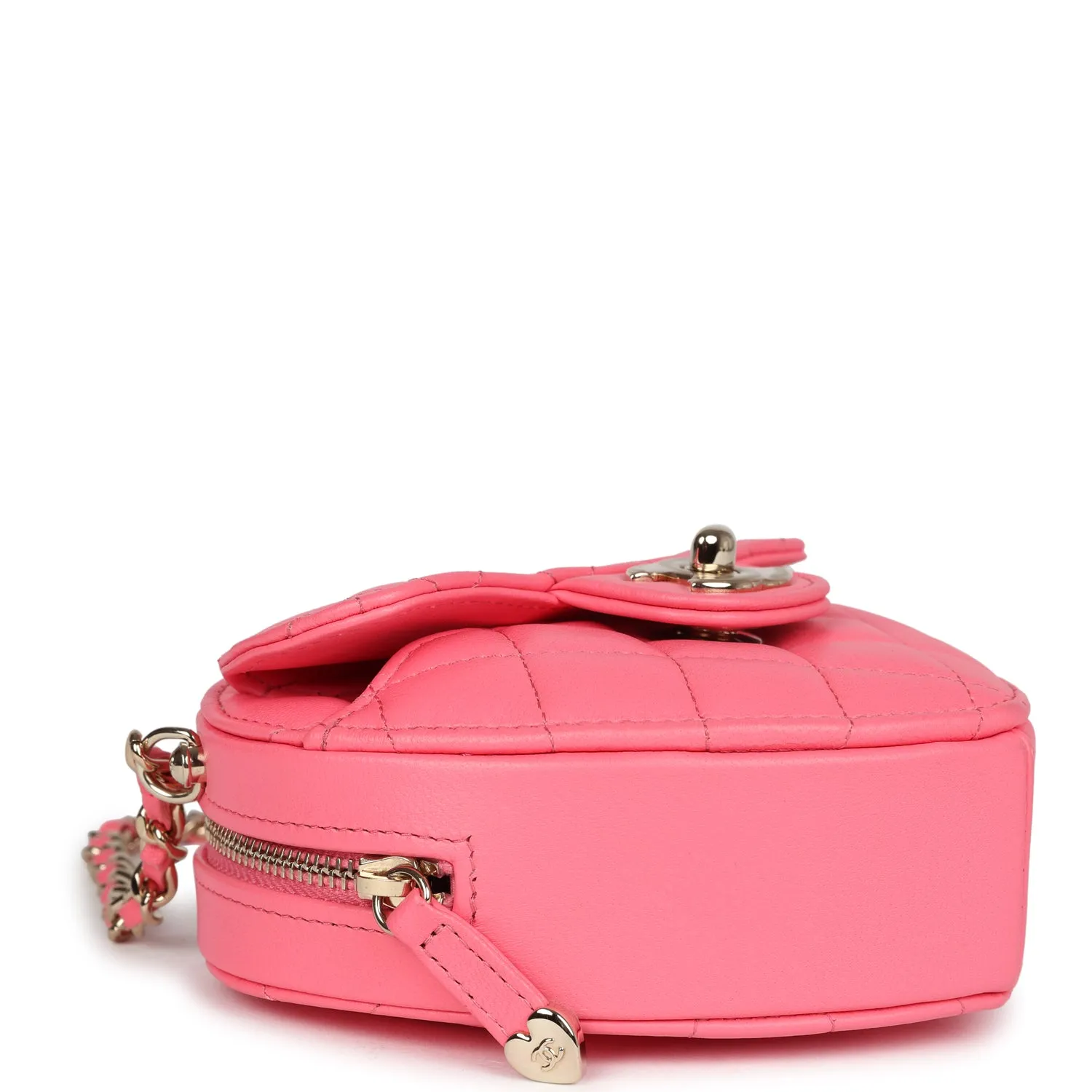 Chanel CC In Love Small Heart Bag Hot Pink Lambskin Light Gold Hardware