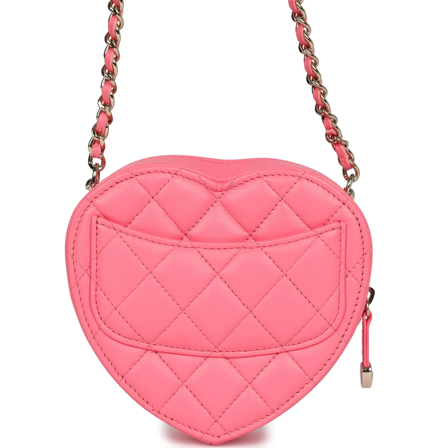 Chanel CC In Love Small Heart Bag Hot Pink Lambskin Light Gold Hardware