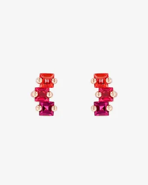 Cierra Red Ombre Midi Studs