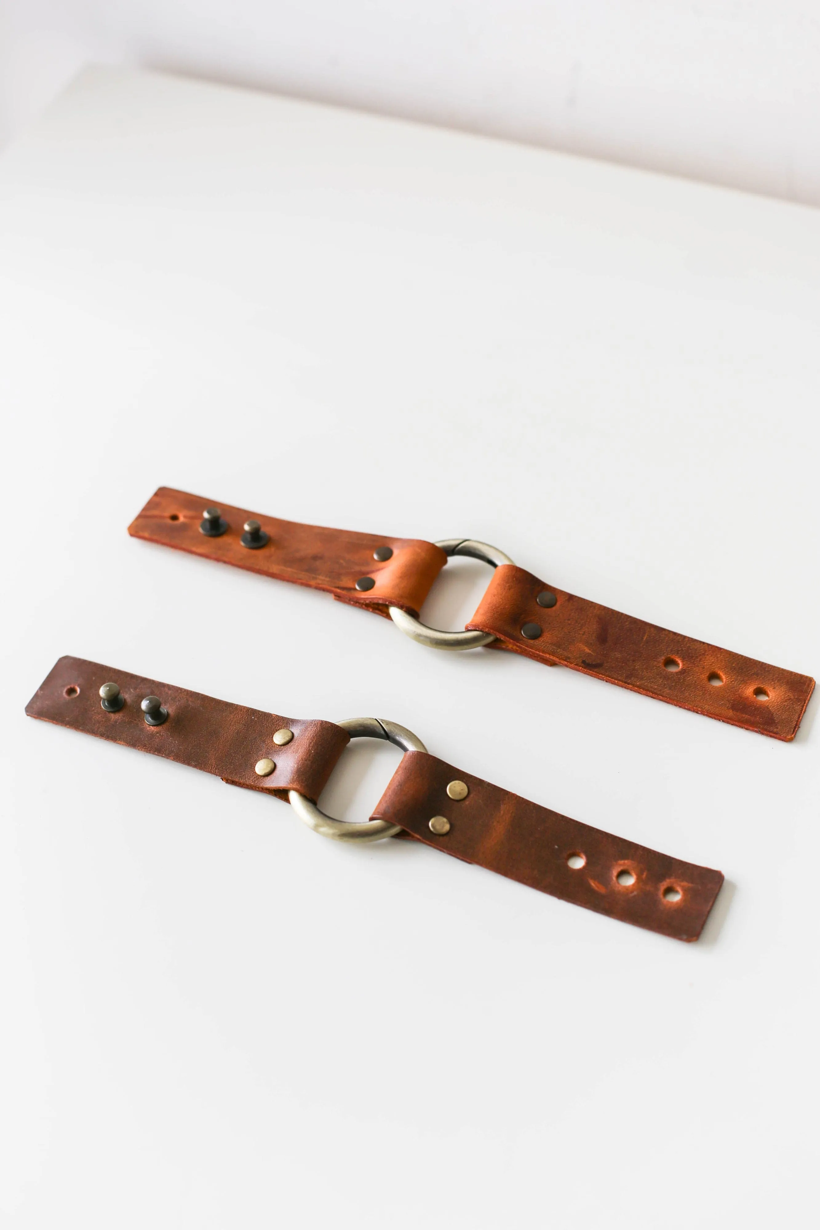 Cognac Brown Leather Cuff Bracelet