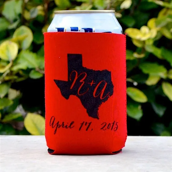 Custom Printed Wedding Can Coolers