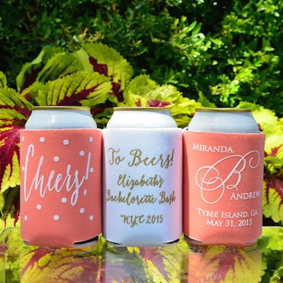 Custom Printed Wedding Can Coolers