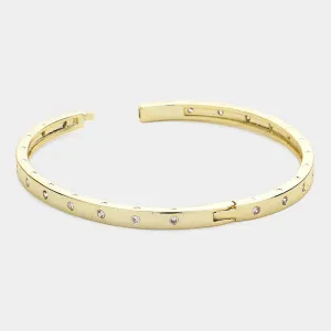 CZ Station Bangle Bracelet