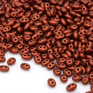 Czech Matte Metallic Red Gold Glass Twin 5.5mm - Pack of 50g