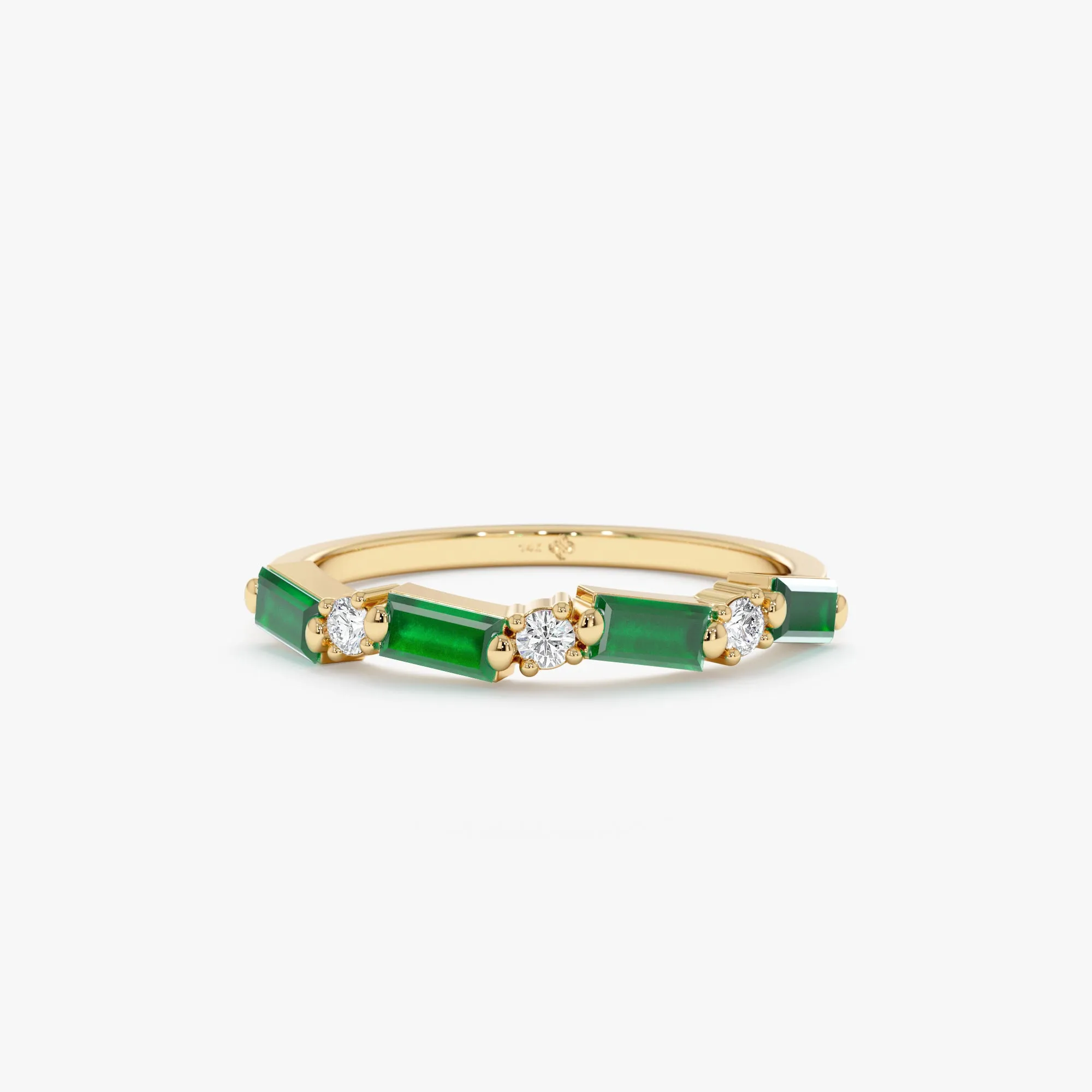 Diamond and Baguette Emerald Ring, Nicki