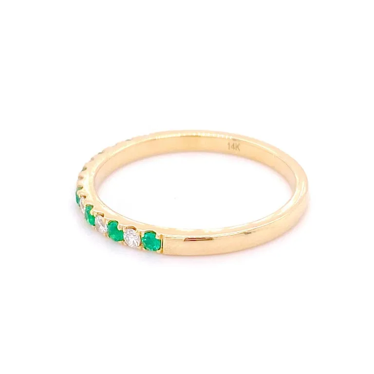 Diamond and Emerald Stackable Band